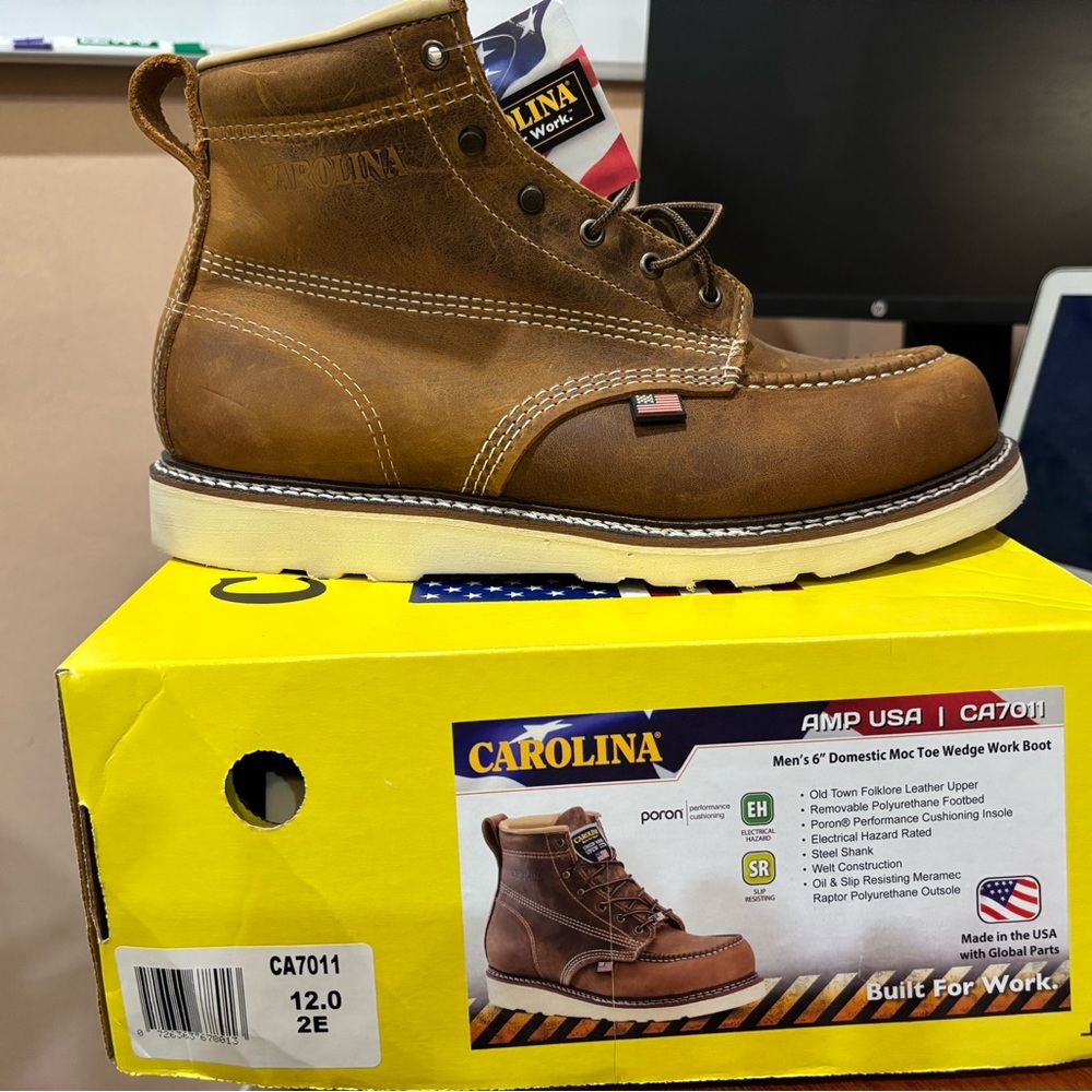 Carolina Moc Toe Work Boot - 12 wide